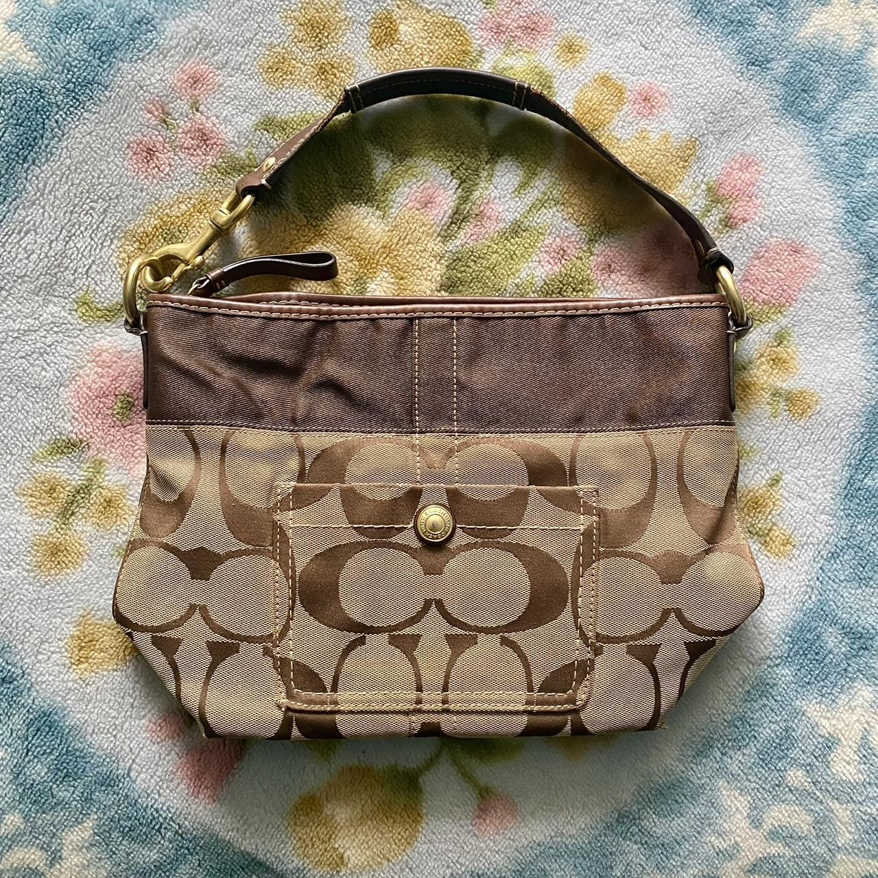 Vintage Lilac Monogram Brown Coach Purse 