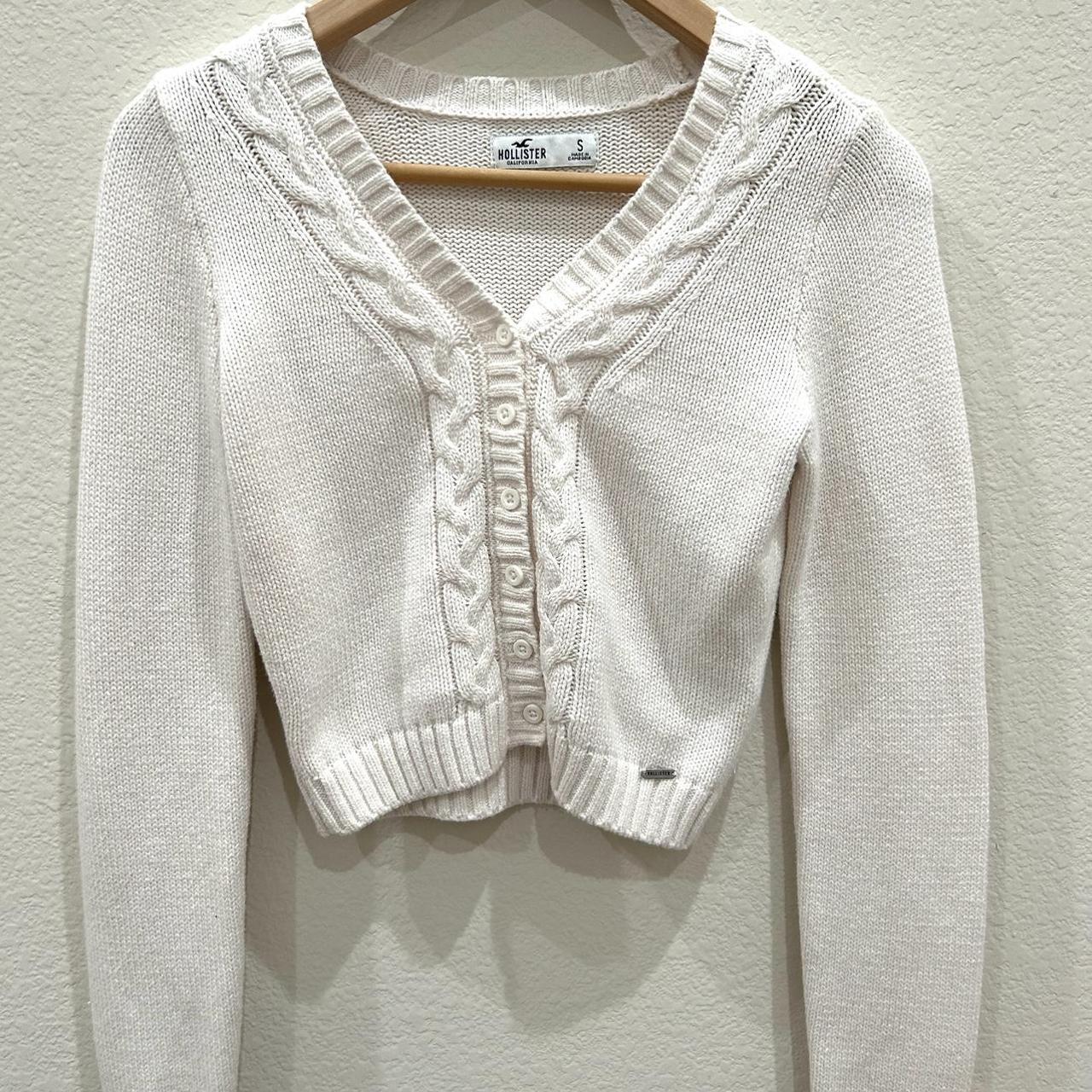 Hollister Co. White Cardigan Sweaters
