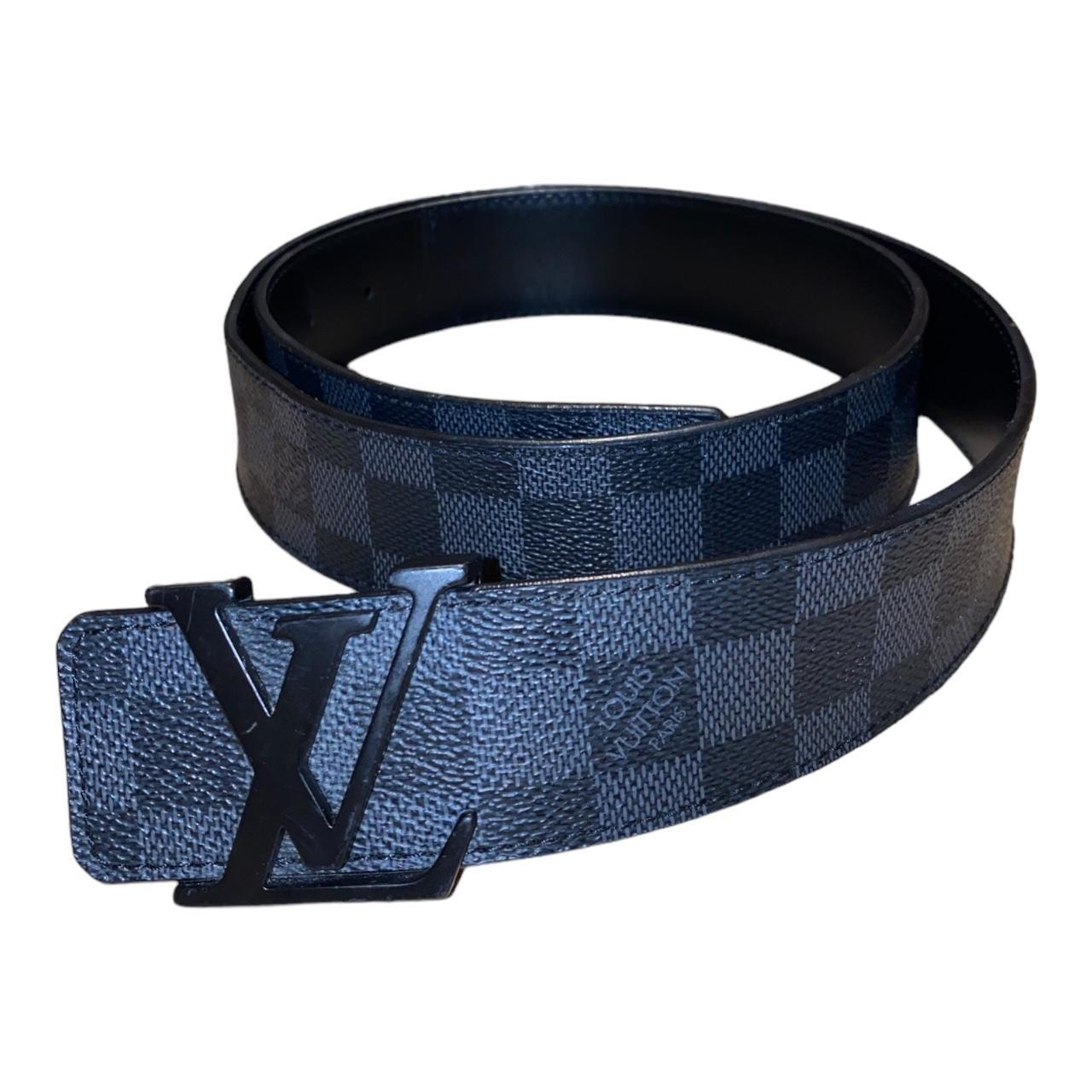 Authentic Louis Vuitton Men's Black Leather Belt - Depop