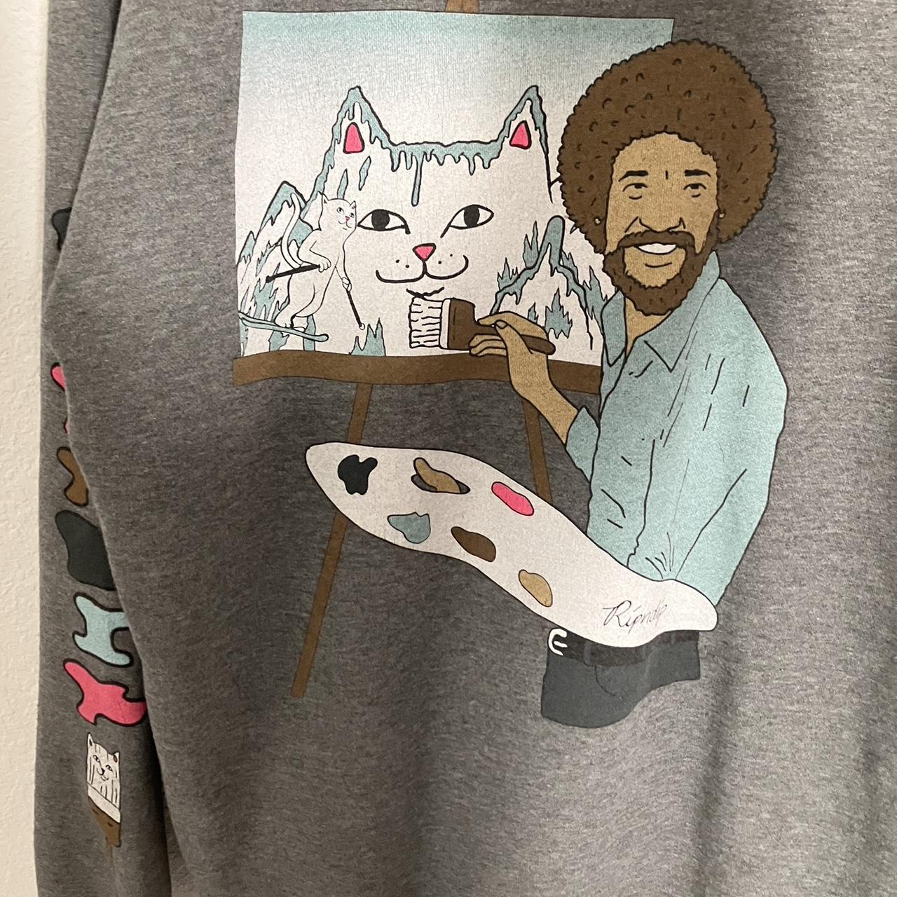 Ripndip grey Bob Ross hoodie size medium no