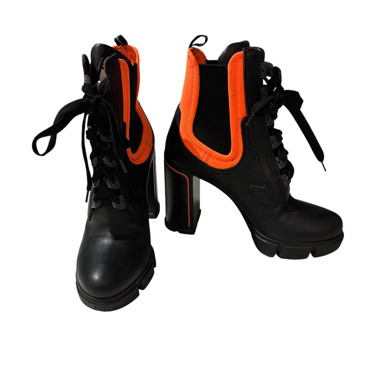 Black and orange prada boots online