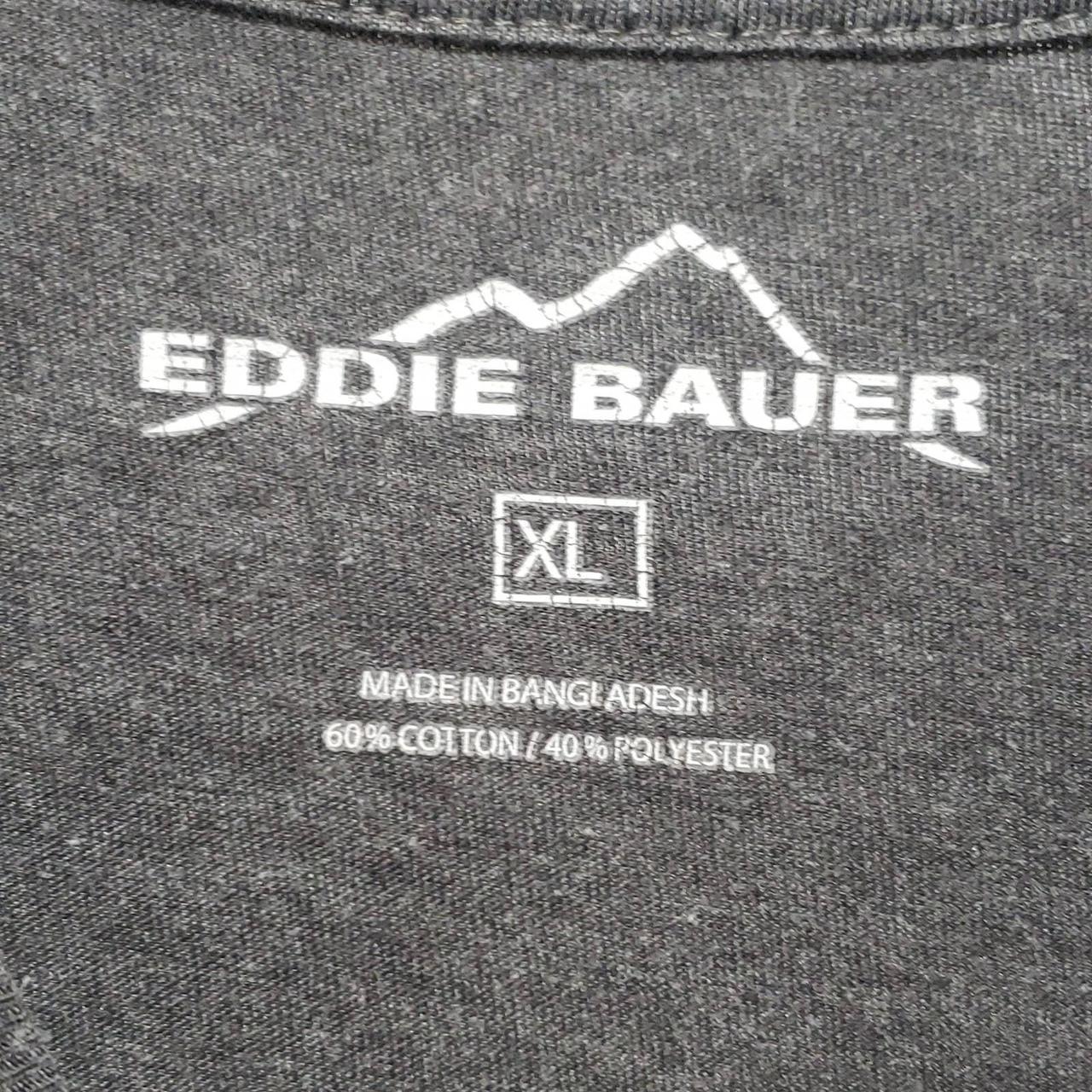 Eddie Bauer Gray Short Sleeve Crew Neck Tee Shirt... - Depop