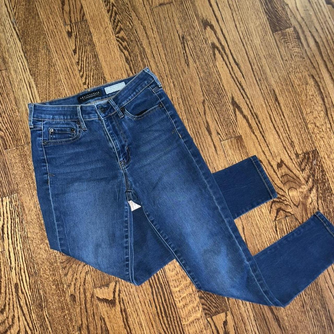 Aeropostale High wasted dark wash jeans Size: 2 - Depop