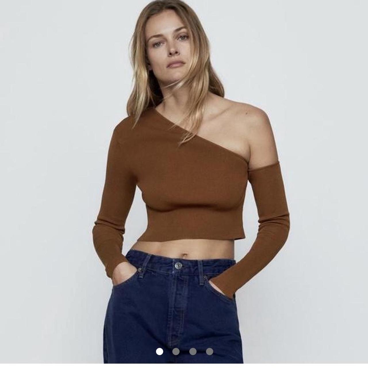 Zara Women's Brown Top Depop