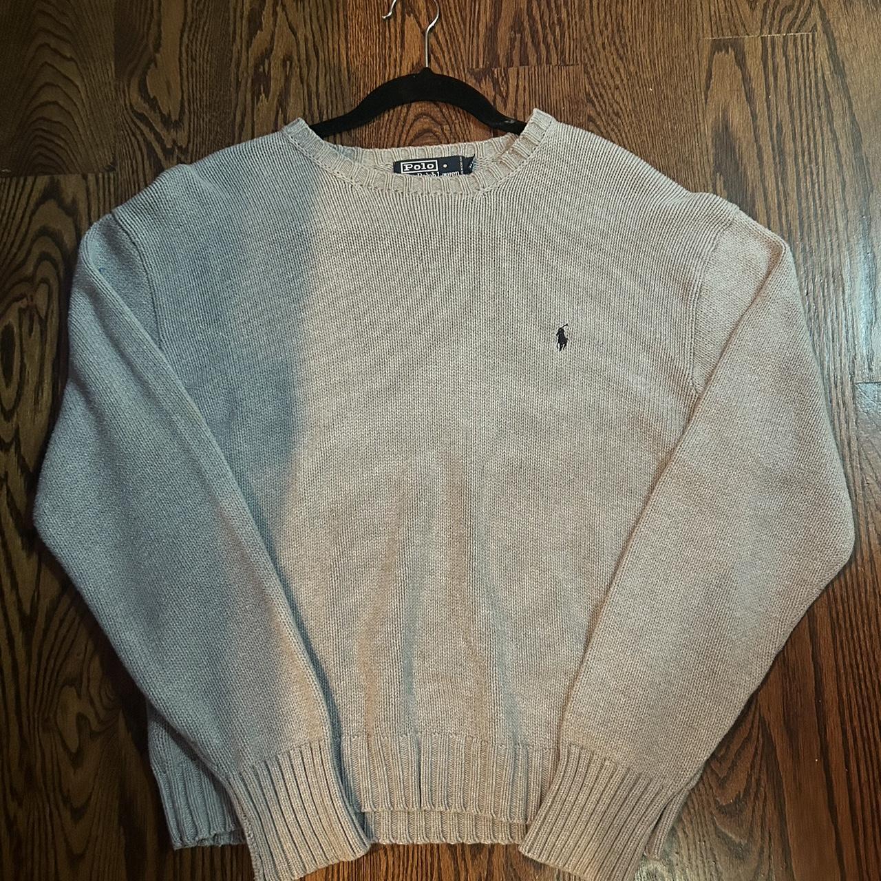 Polo Ralph Lauren Women's Grey and White Jumper | Depop