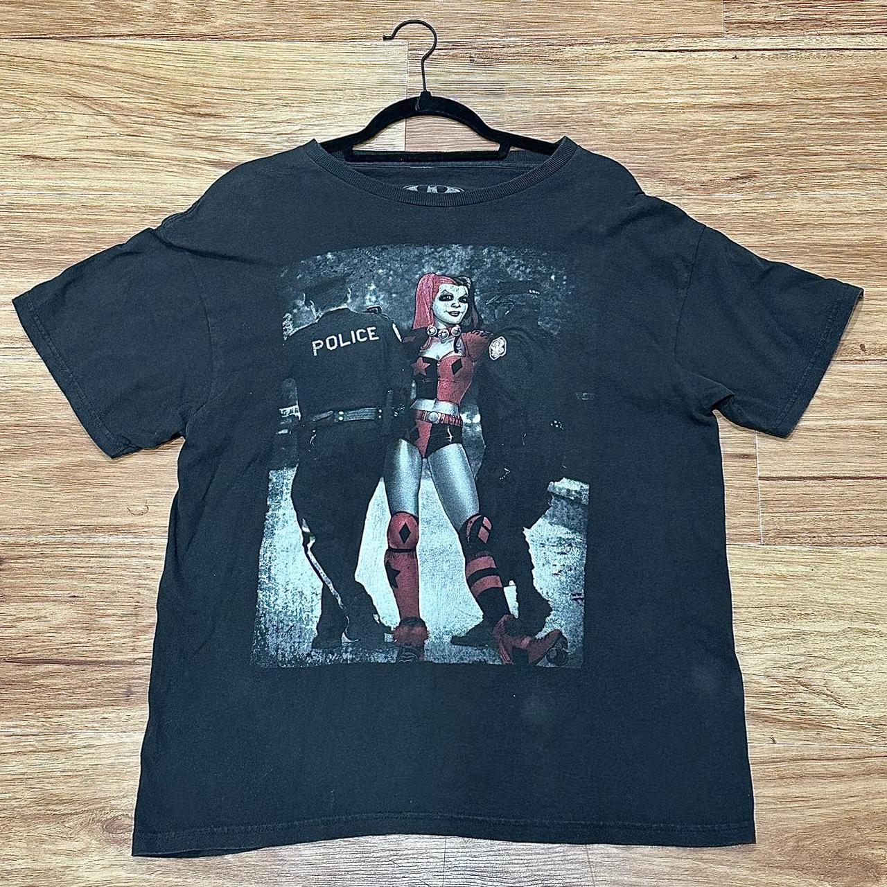 Harley quin getting arrested tee 27x20.5” #joker... - Depop