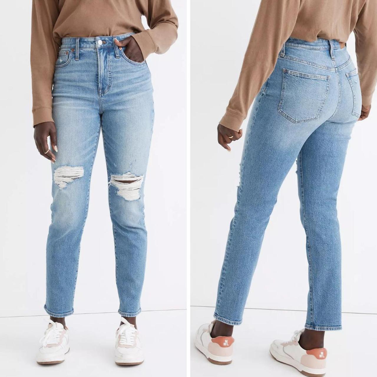 2024 NEW Madewell Curvy Perfect Vintage Jean in Denman Wash: Ripped Edition, 29