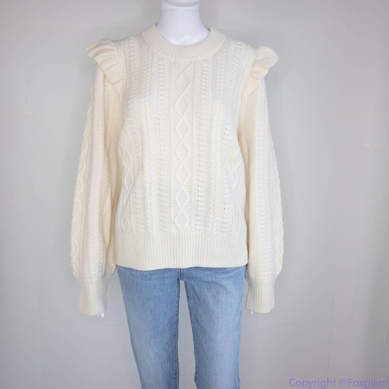 Madewell Hollydene Ruffle-Shoulder Pullover Sweater, high quality women's size XL