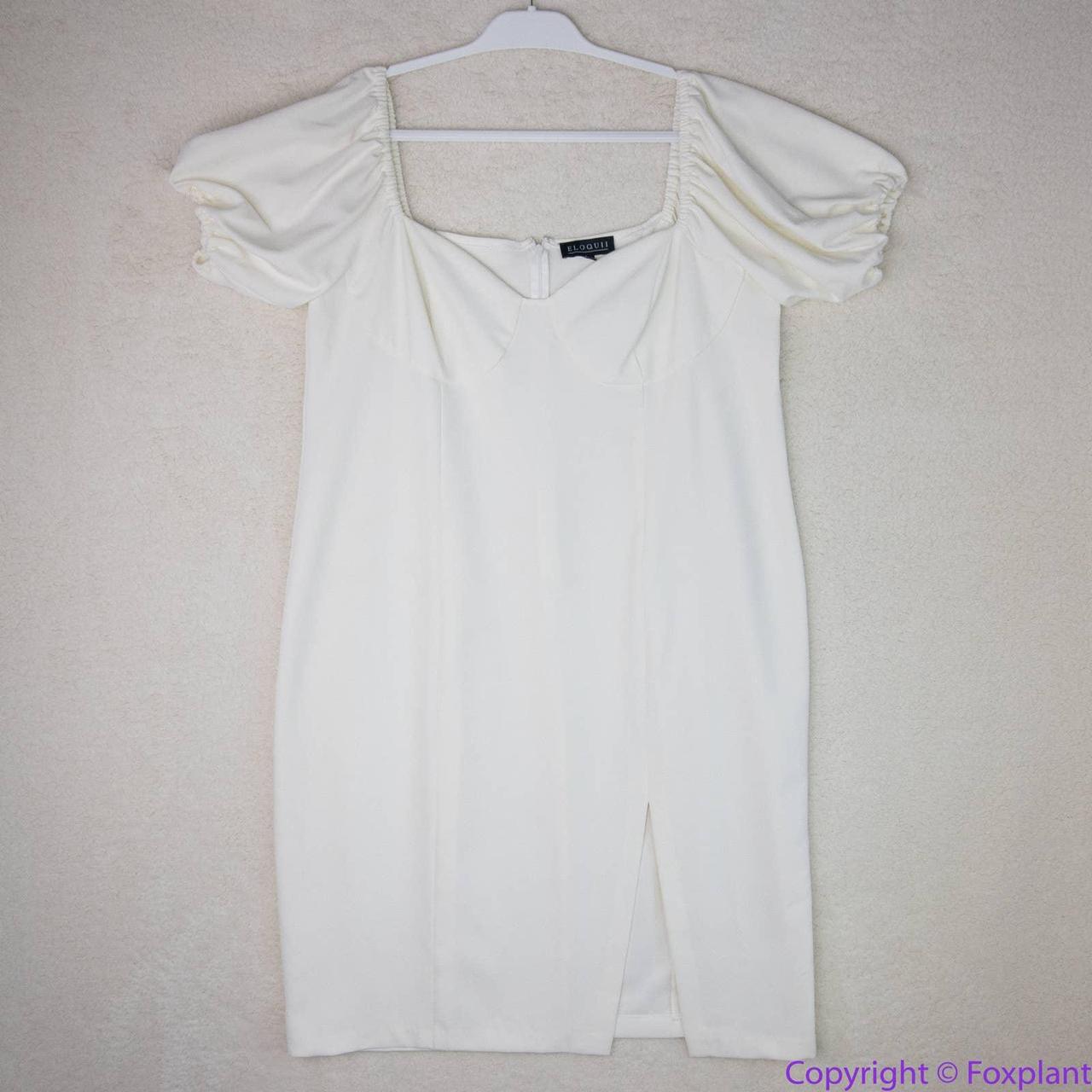 New Eloquii White Off The Shoulder Bodycon Dress Depop