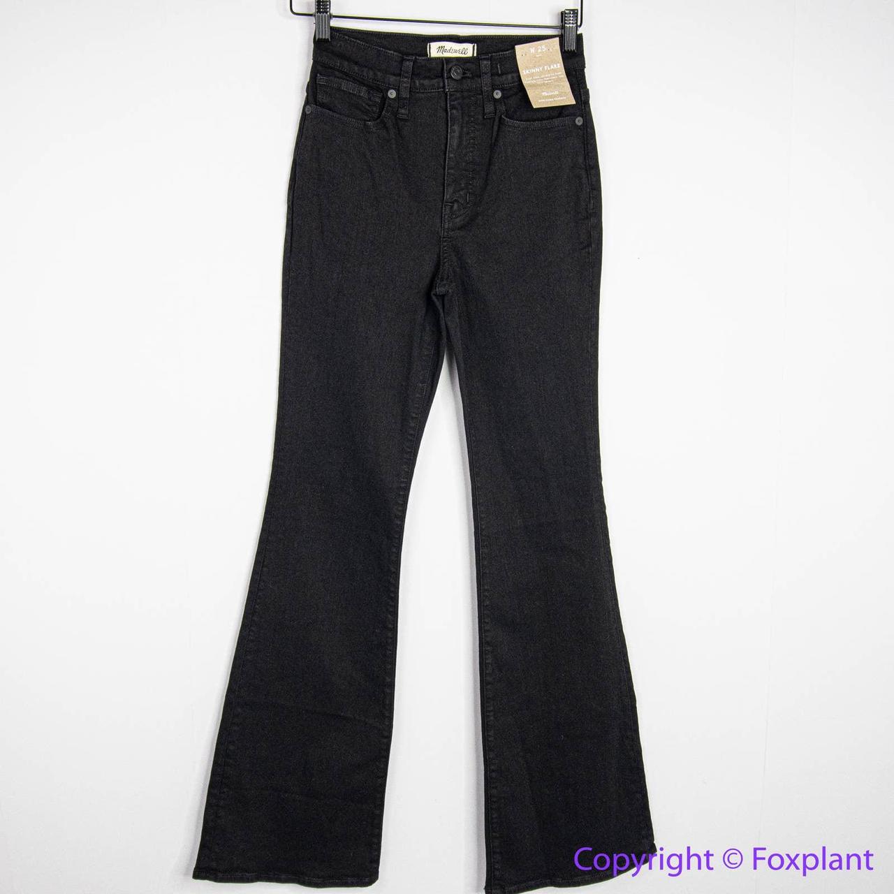 Skinny Flare Jeans in Black Frost Wash