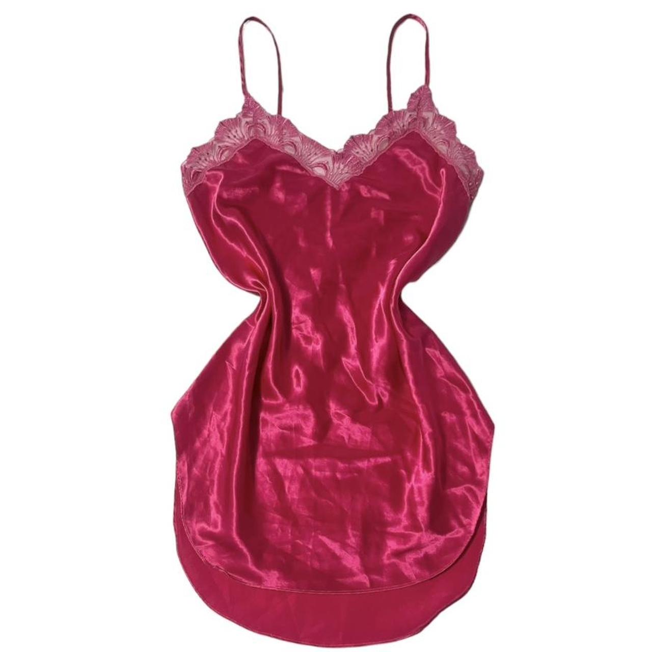 Vintage Victoria's Secret Satin Fuchsia Pink - Depop