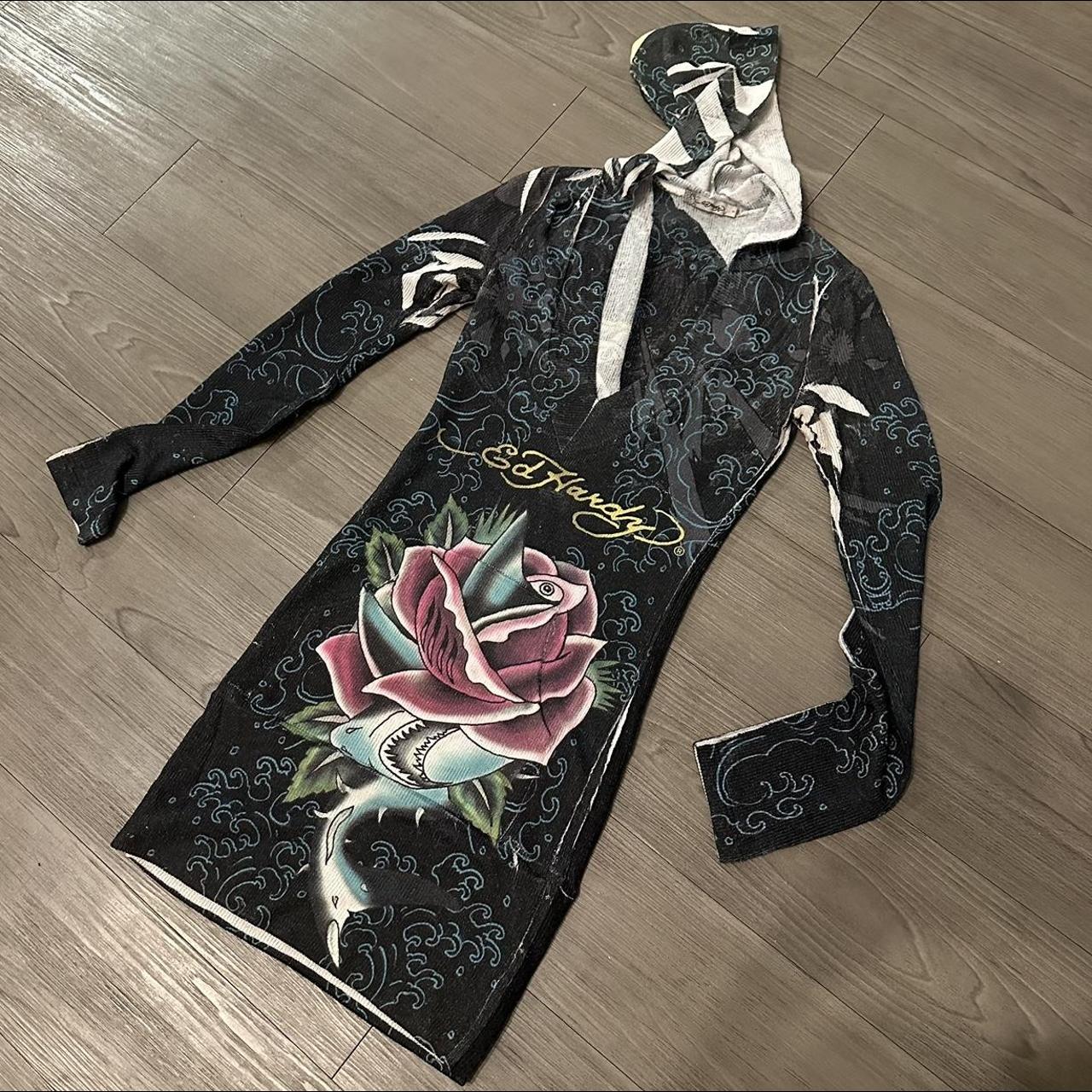 deadstock 2000s ed hardy hoodie dress sz small can