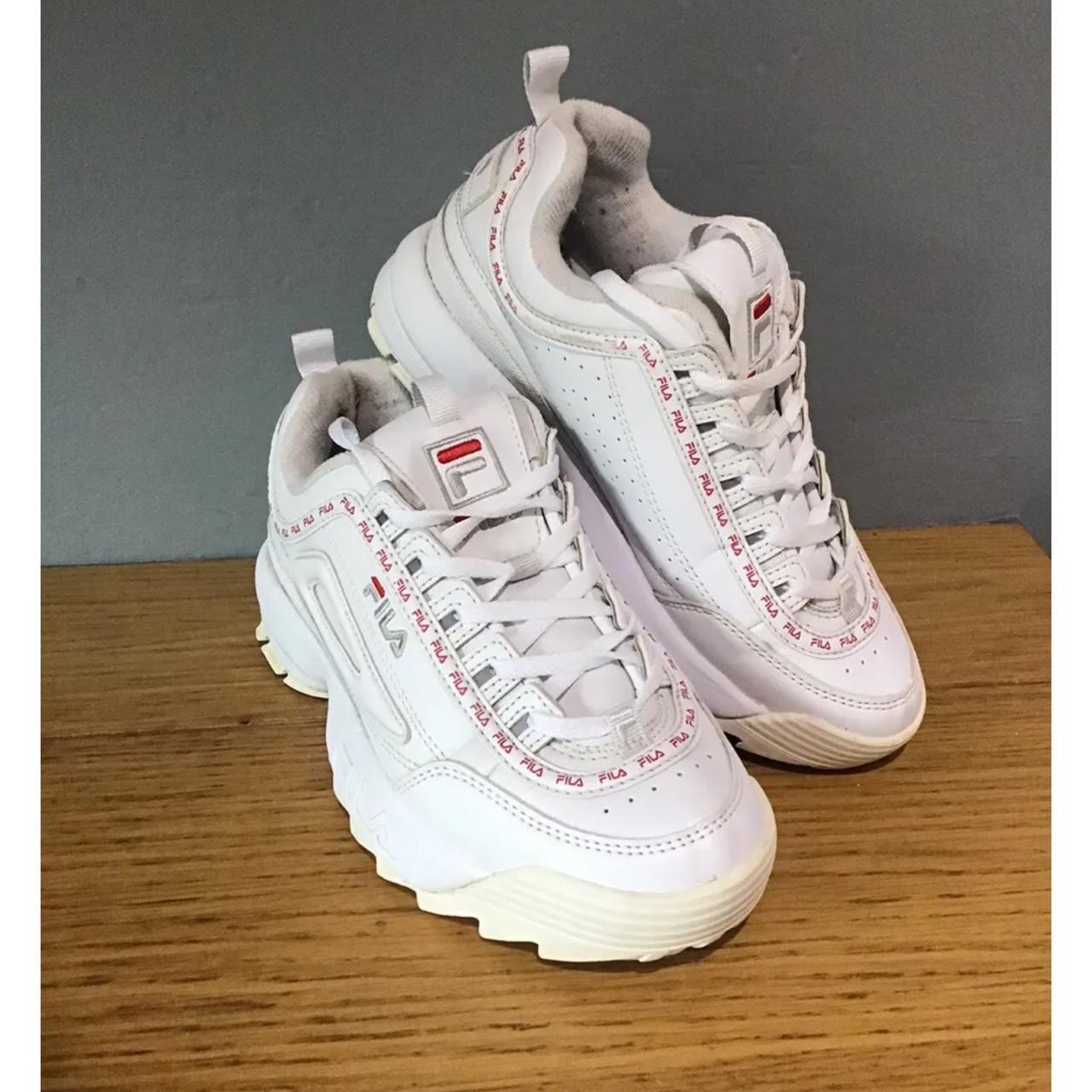 Fila Disruptor Trainers In White Used Clean. Depop