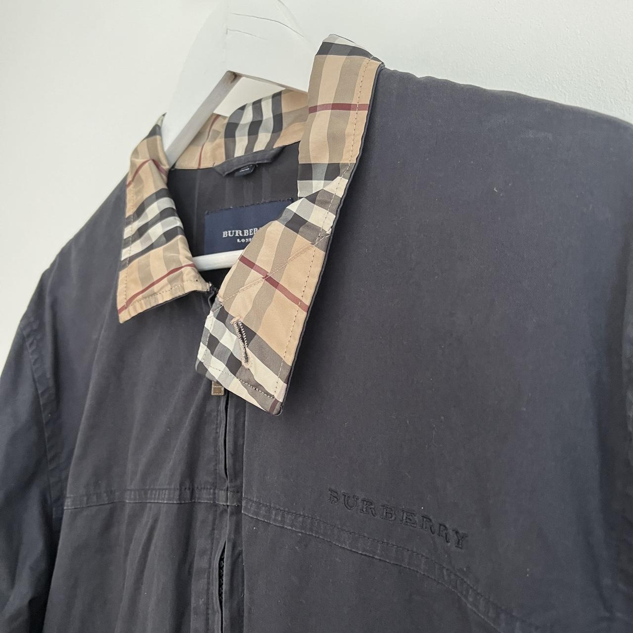 Vintage 80s Burberry Suede Bomber Jacket Brown/Grey | Depop