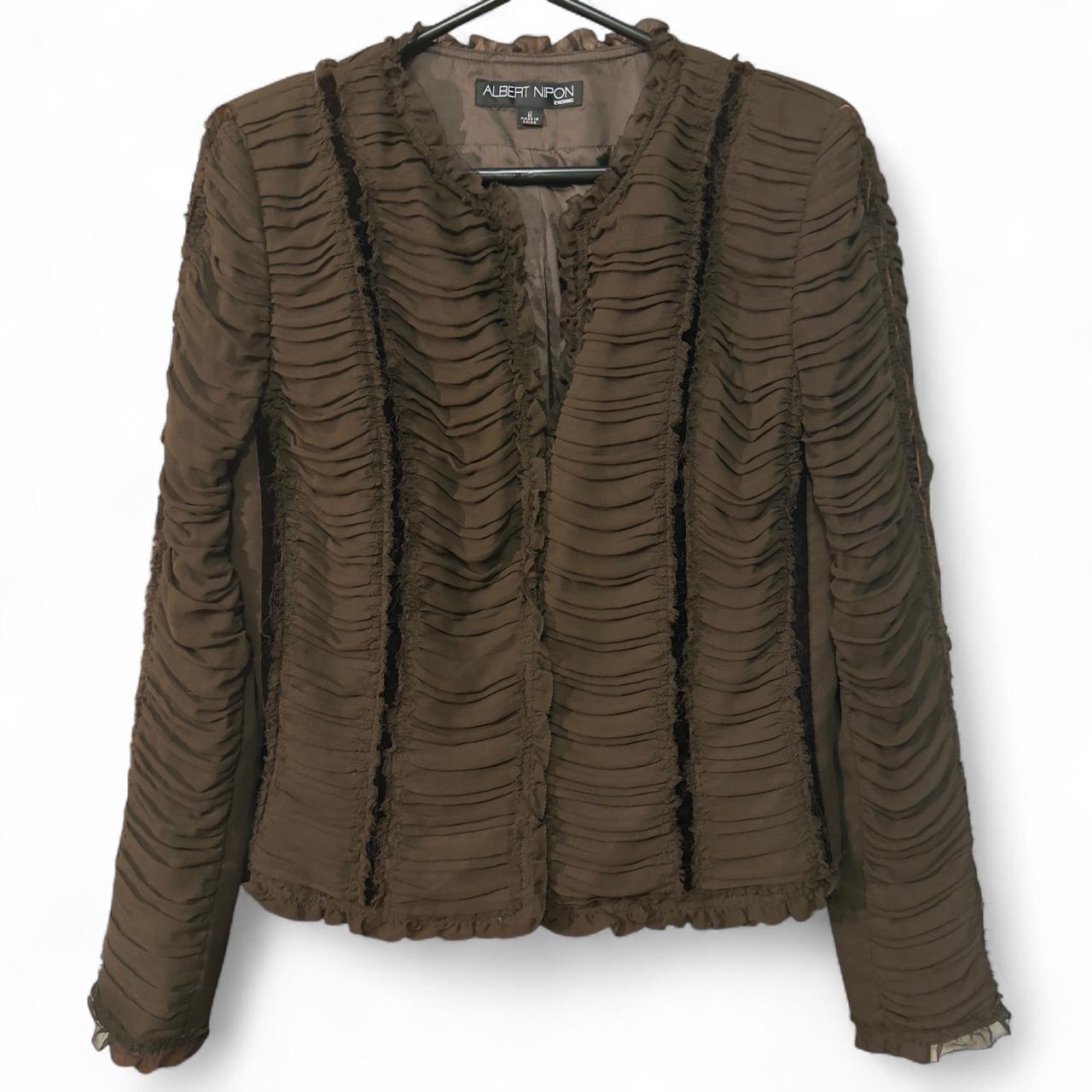Albert Nipon Women's Jacket - Brown - S – Vintage… - image 1