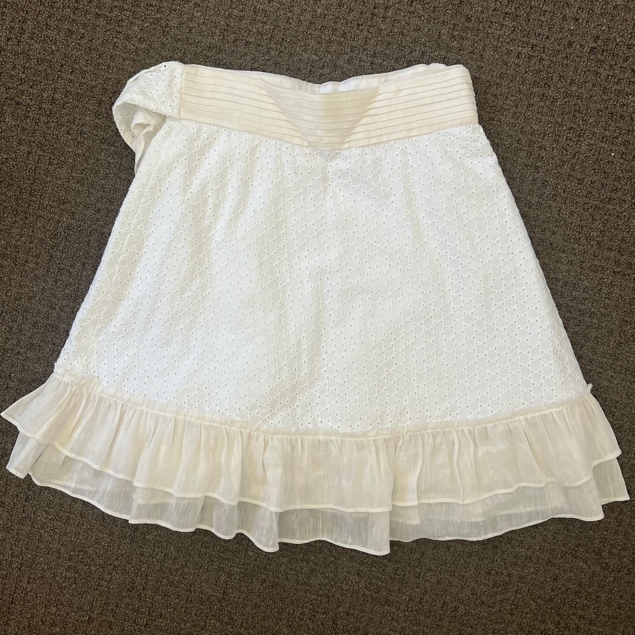 AJE White/Off White tie up skirt Size 10 Never... - Depop