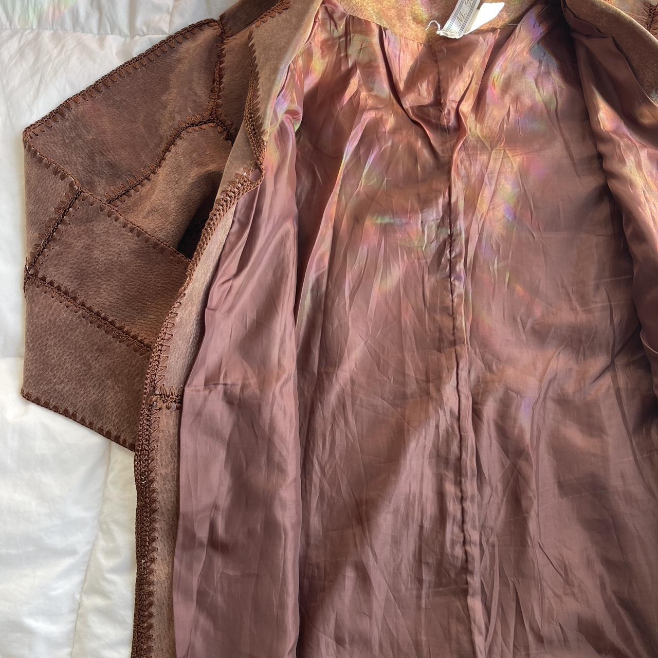 Women's Jacket - Brown - S – Boho brown patchwork… - image 3