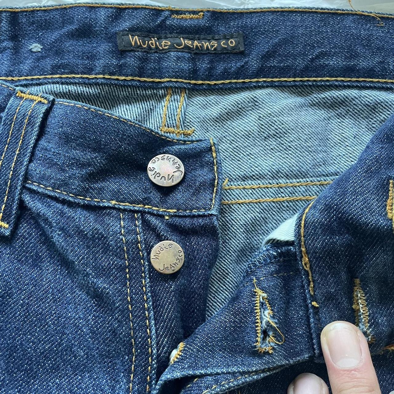 Vintage Nudie jeans in a slim straight cut Blue... - Depop