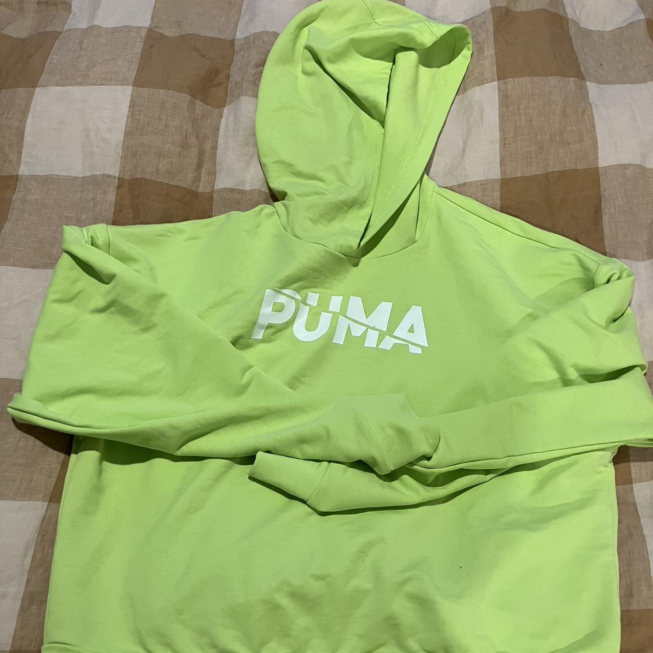 Puma neon green hoodie best sale