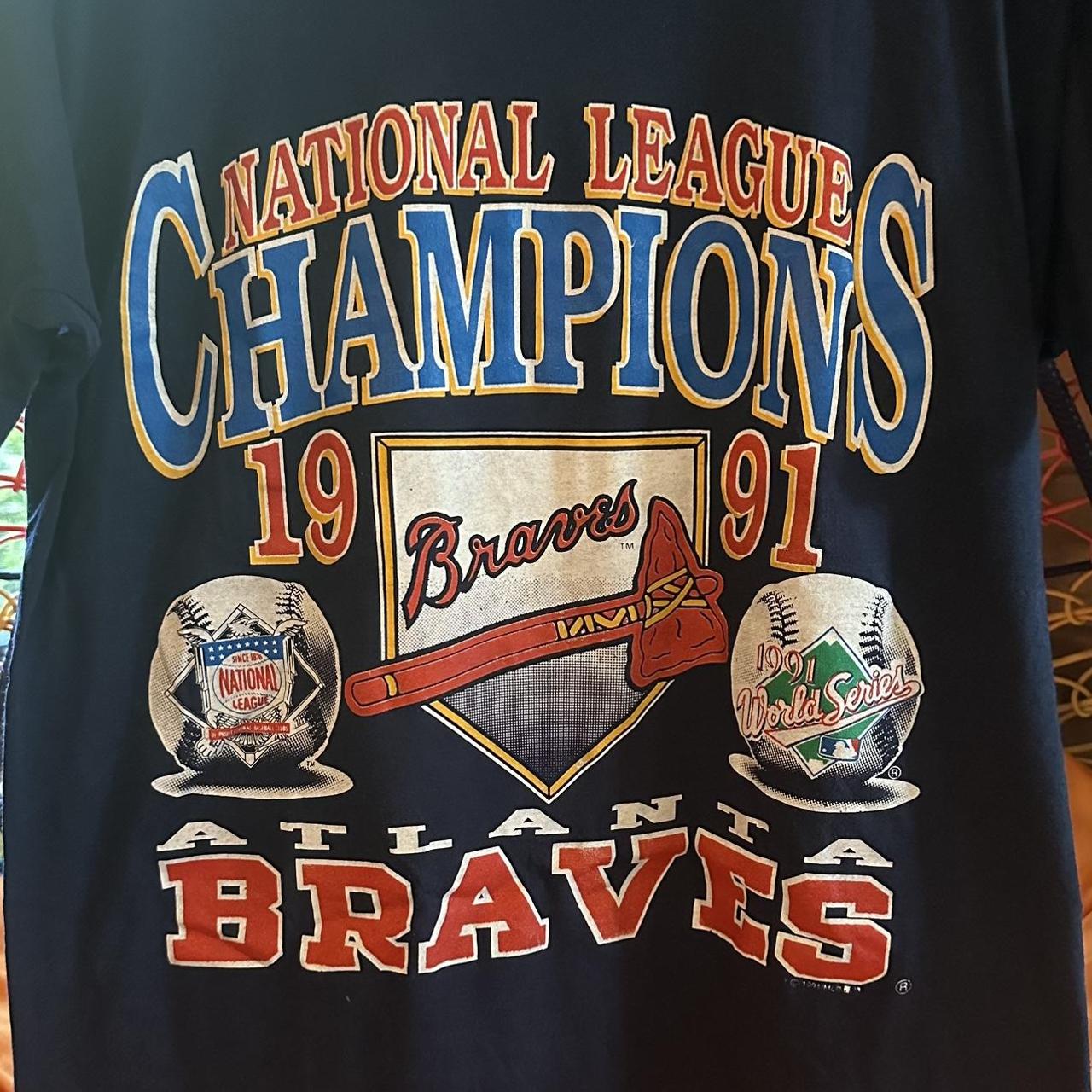 Vintage 1991 Braves National League Champions shirt - Depop