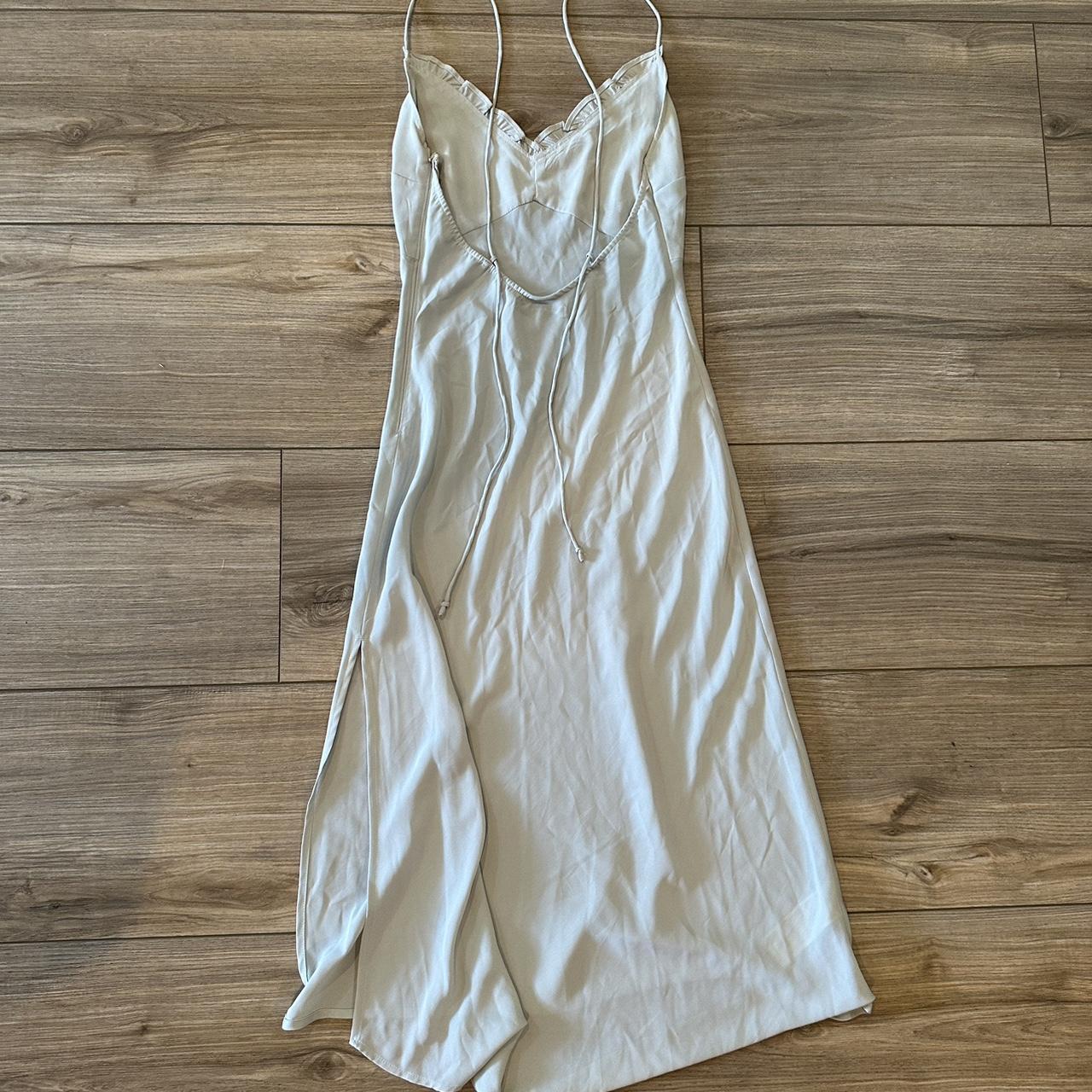 XXS sage green midi Abercrombie & Fitch dress with... - Depop