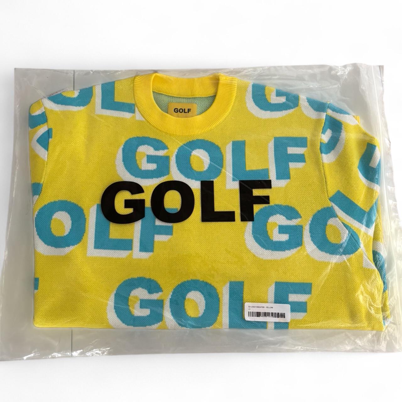 Yellow GOLF 3D Logo Sweater (Large) Never Depop