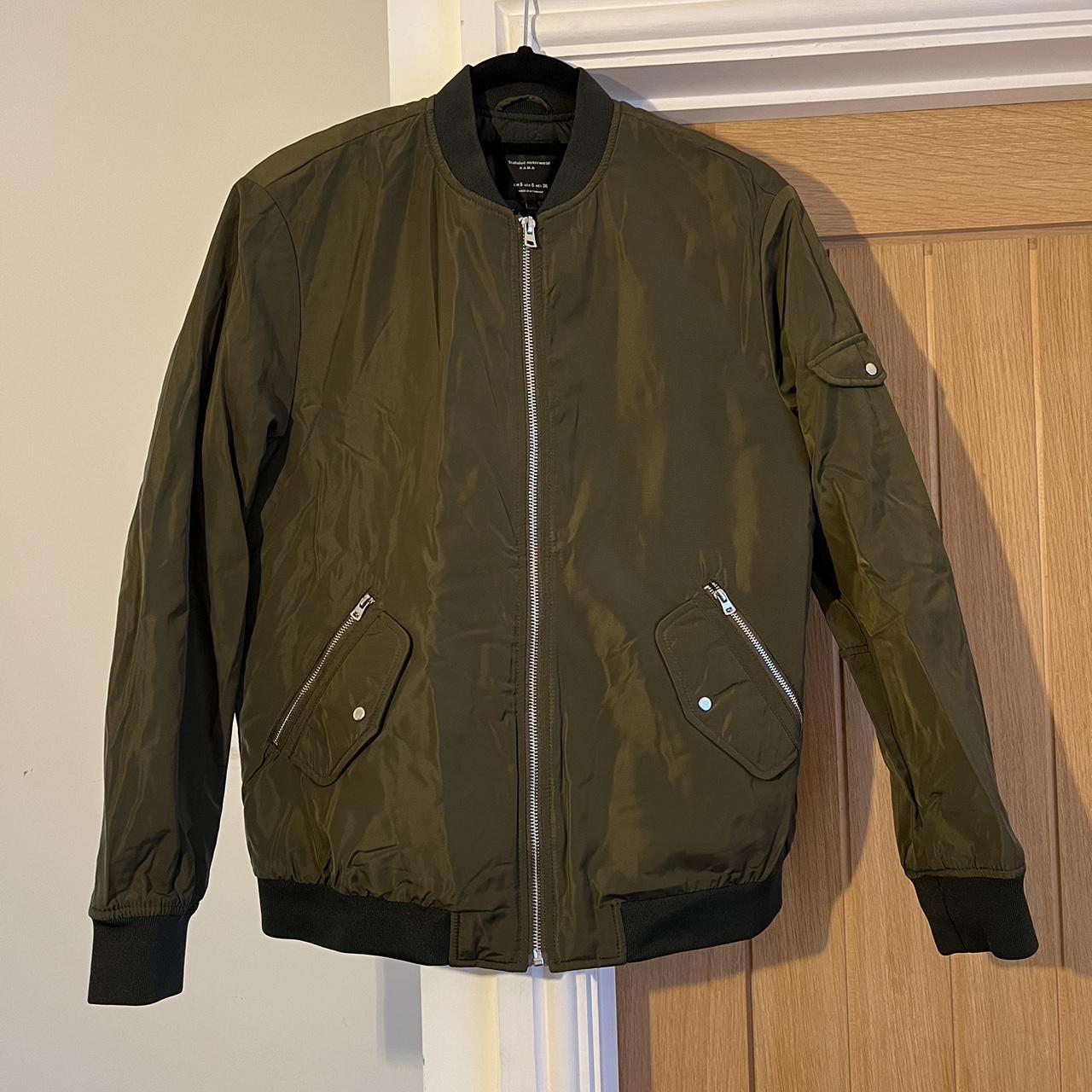 Zara Khaki Bomber Jacket Worn once and was too... - Depop