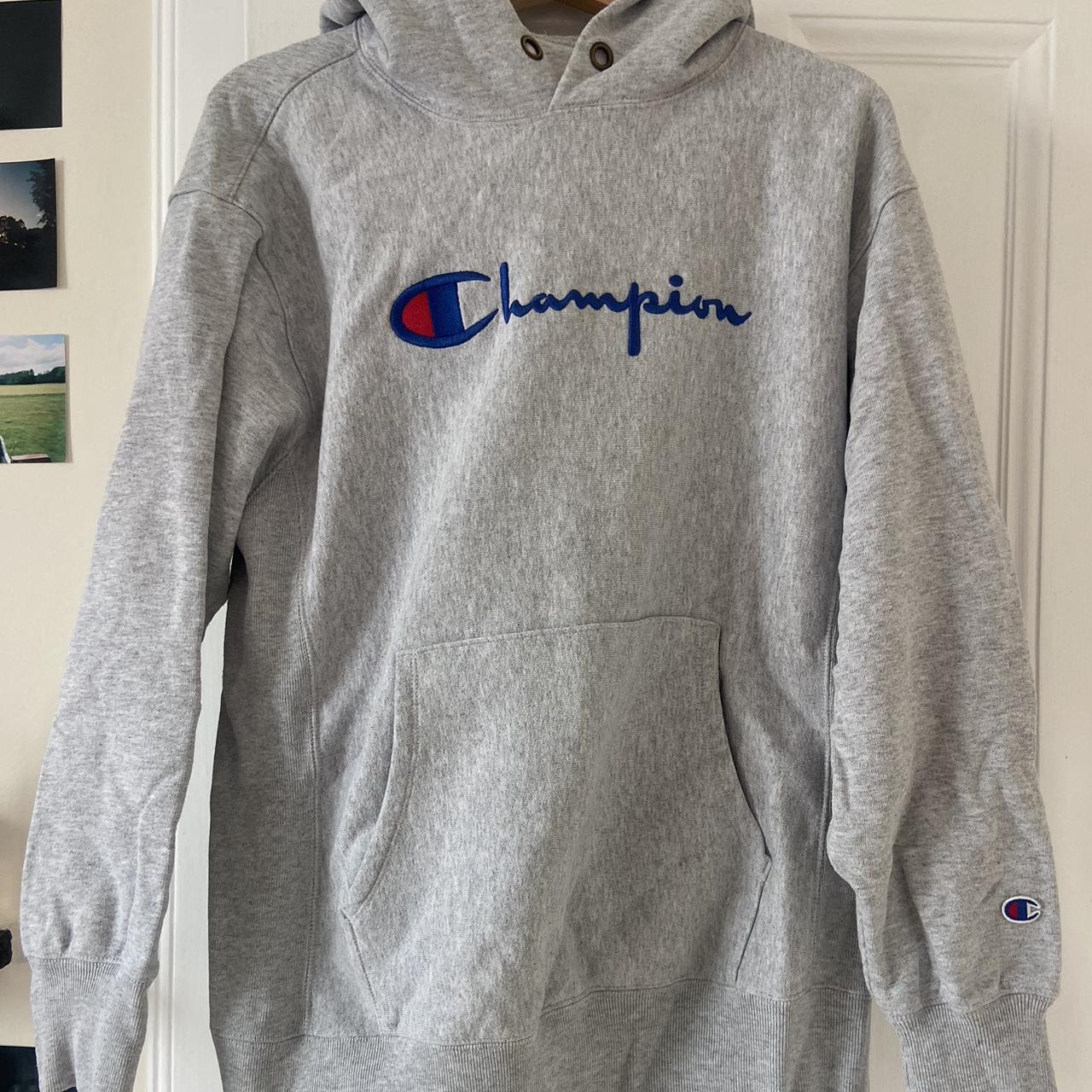 Champion grey hoodie So warm and comfortable... - Depop