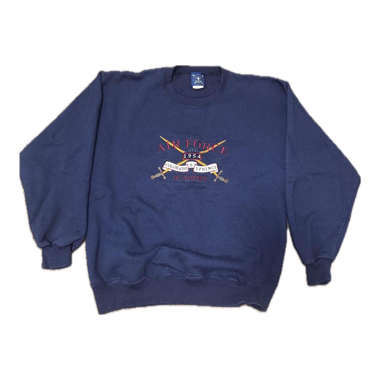 Vintage Navy Air-Force Crewneck - Size: M - Pit to... - Depop