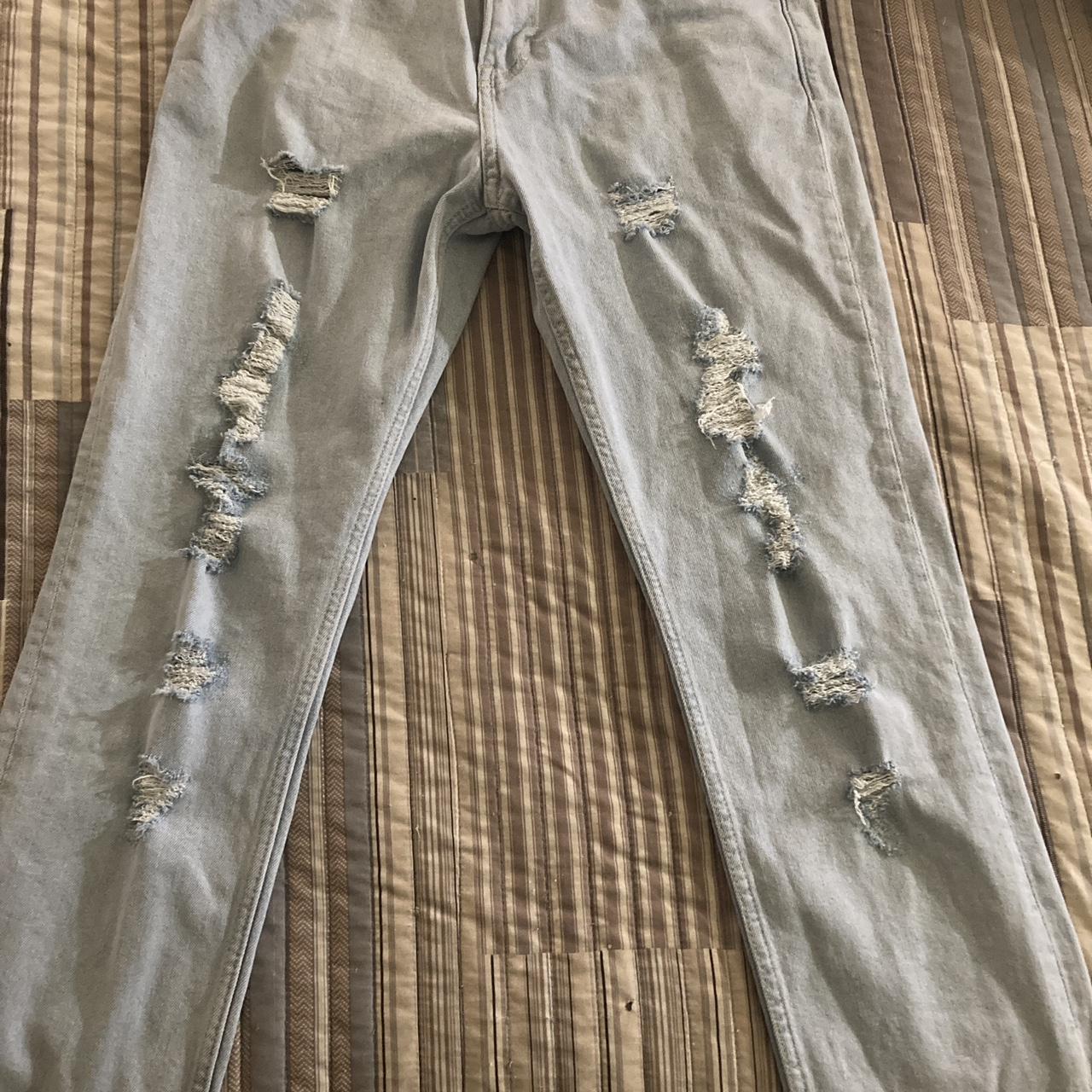 Light blue stacked jeans Depop