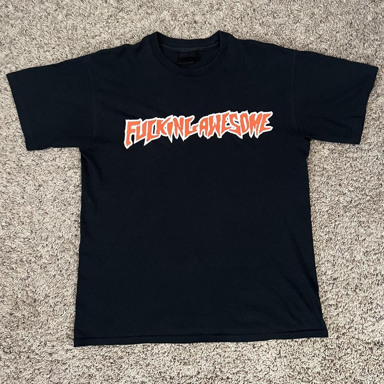 【FUCKING AWESOME】CUT OUT LOGO TEE / BLACK Fucking Awesome Stamp logo (2005) Pit to pit: | Depop