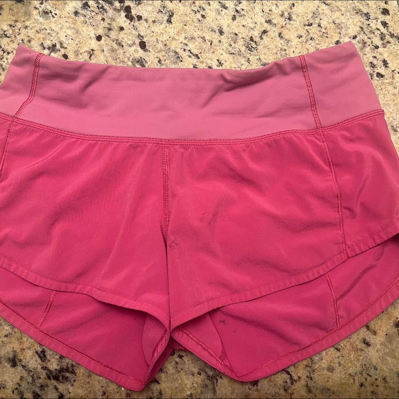 Sonic pink Lululemon shorts size 2, 2.5 inch. Bike... - Depop