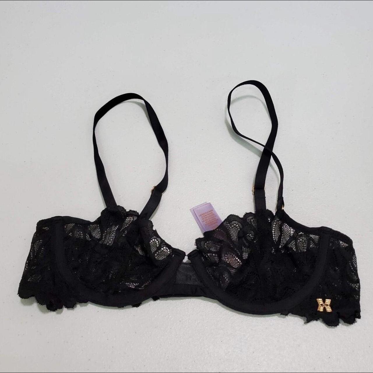 Savage X Fenty Women Bra 32B Black Lace Unlined… - Depop