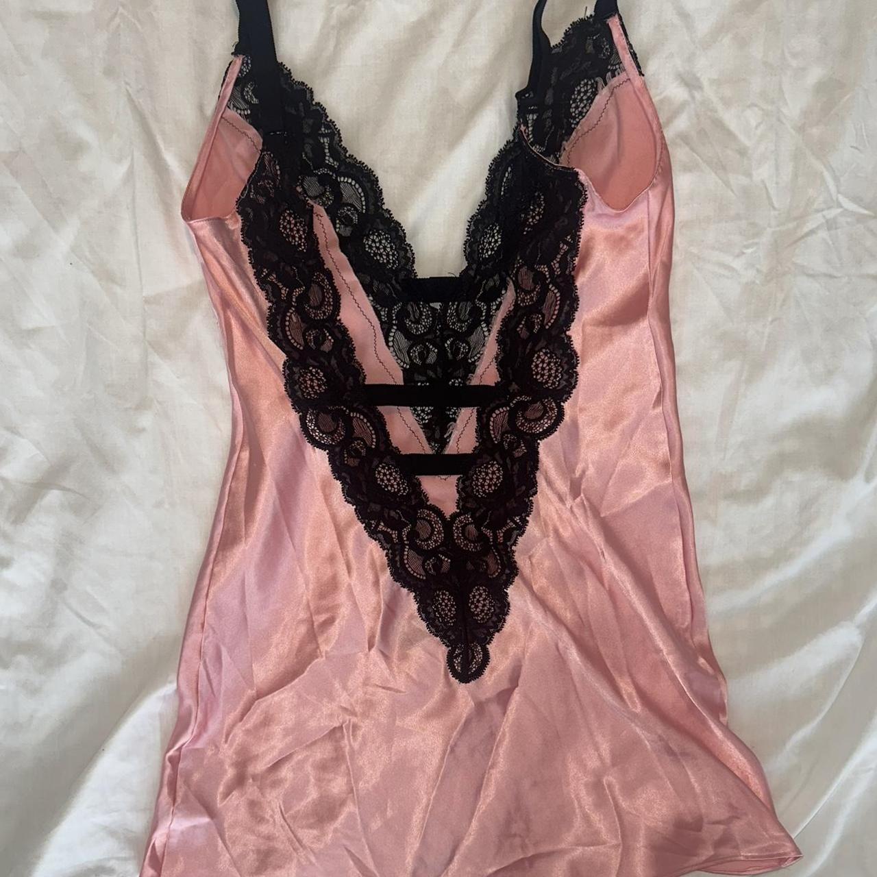 Victoria's Secret Women's Black and Pink Dress | Depop