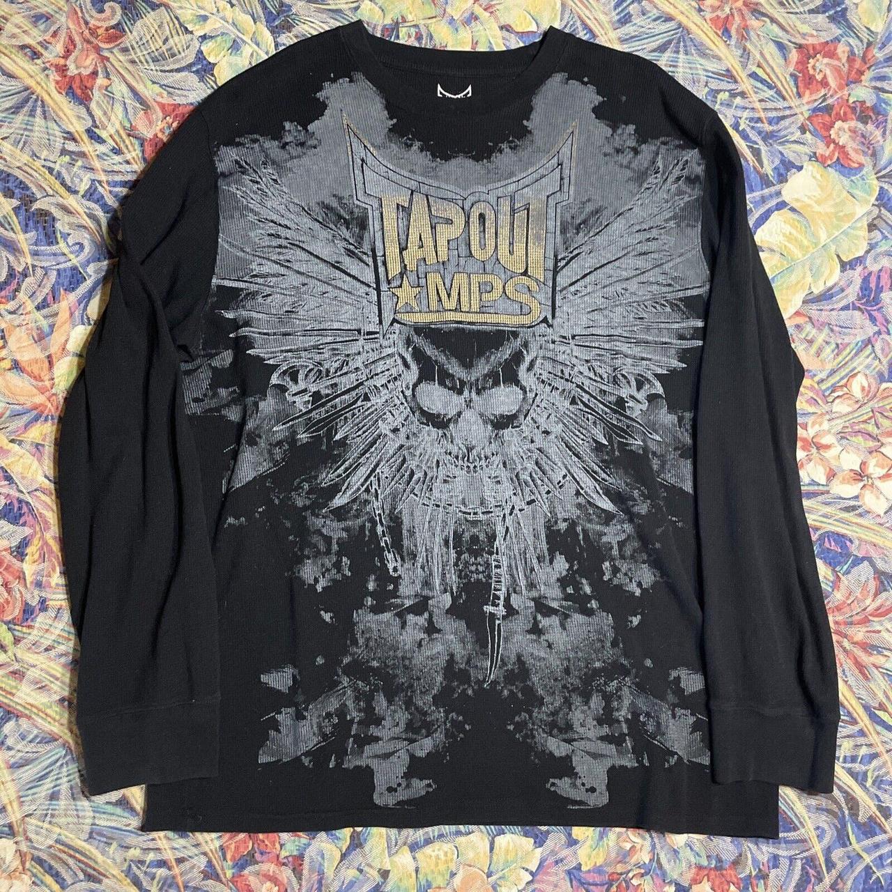 This vintage Y2K Tapout long sleeve flannel shirt is | Depop