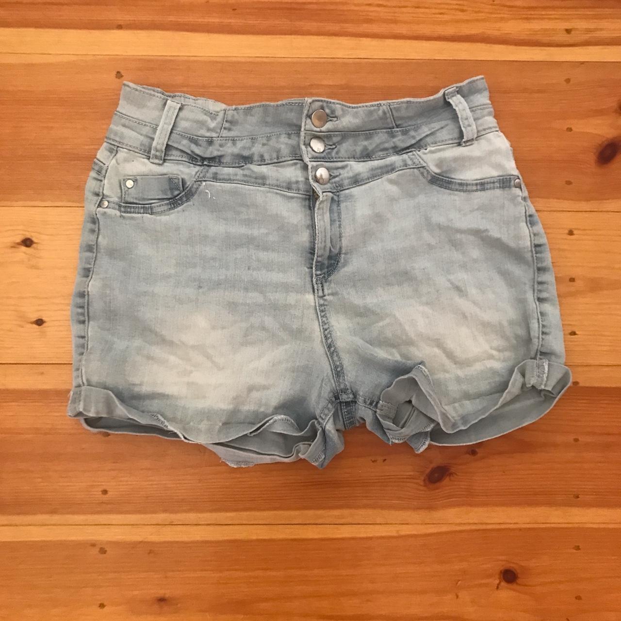 Jay jays high waisted denim shorts with 3 buttons,... Depop