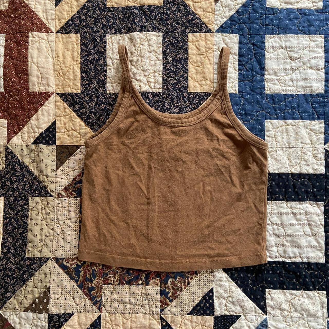 Women's Brown and Tan Vestundershirts Depop
