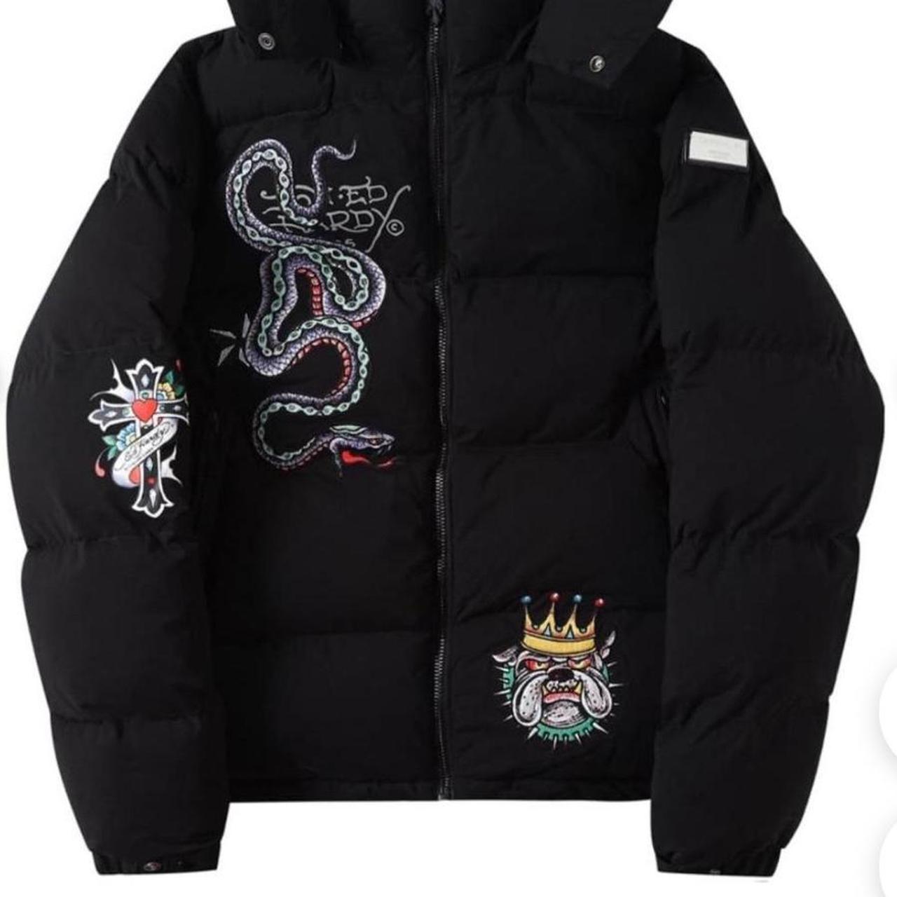 Unknown x Ed hardy puffer jacket size XL rare find... - Depop