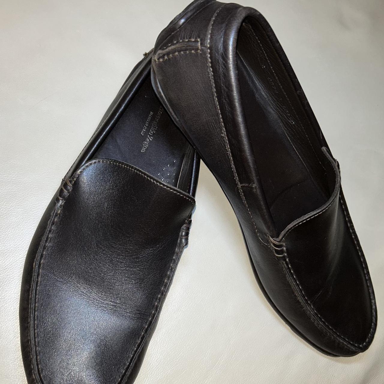 Ermenegildo Zegna Brown Leather Loafers driving... - Depop