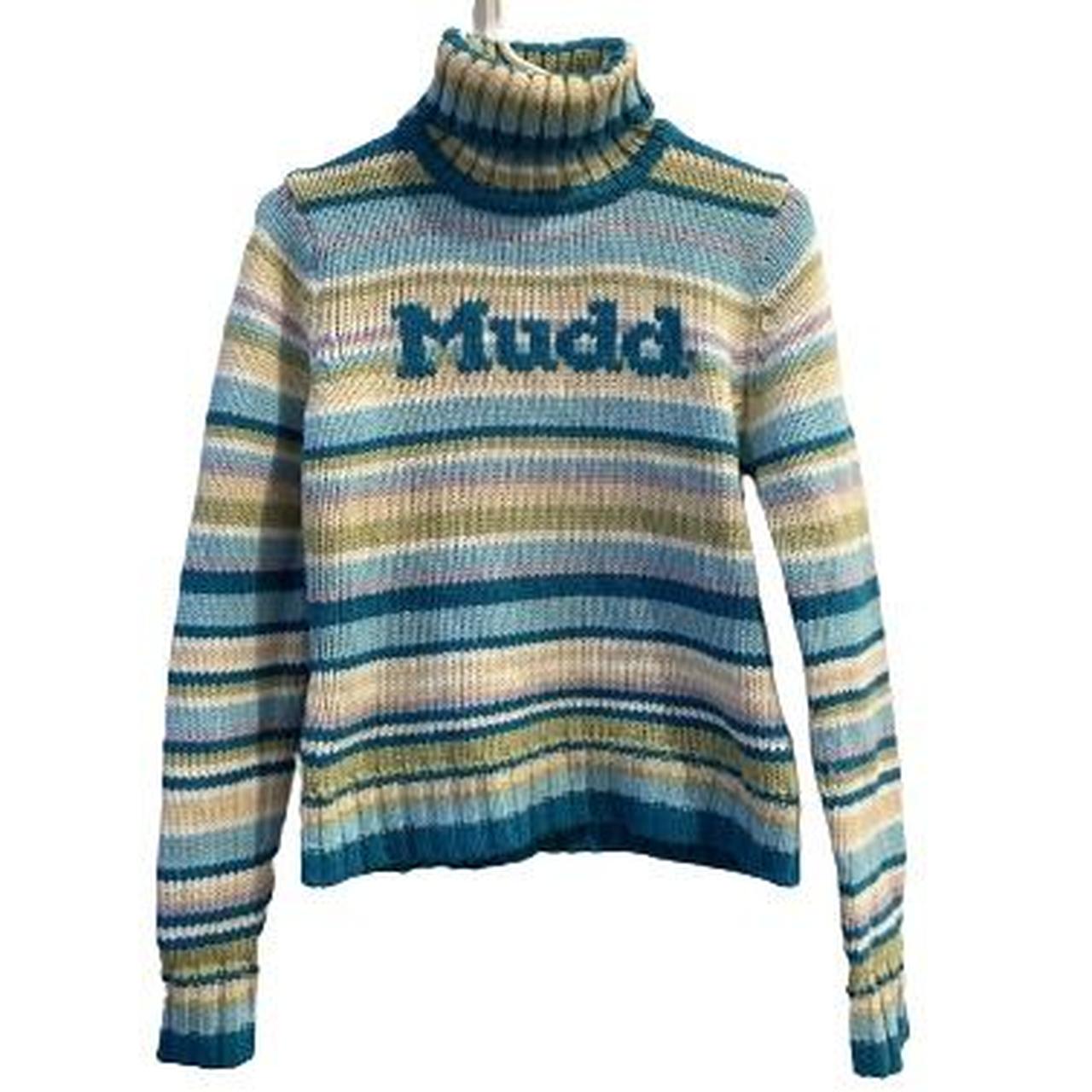 Mudd Clothing Women's Blue and Green Jumper