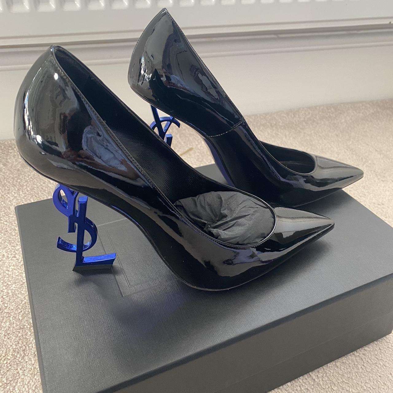 Ysl hot sale blue heels