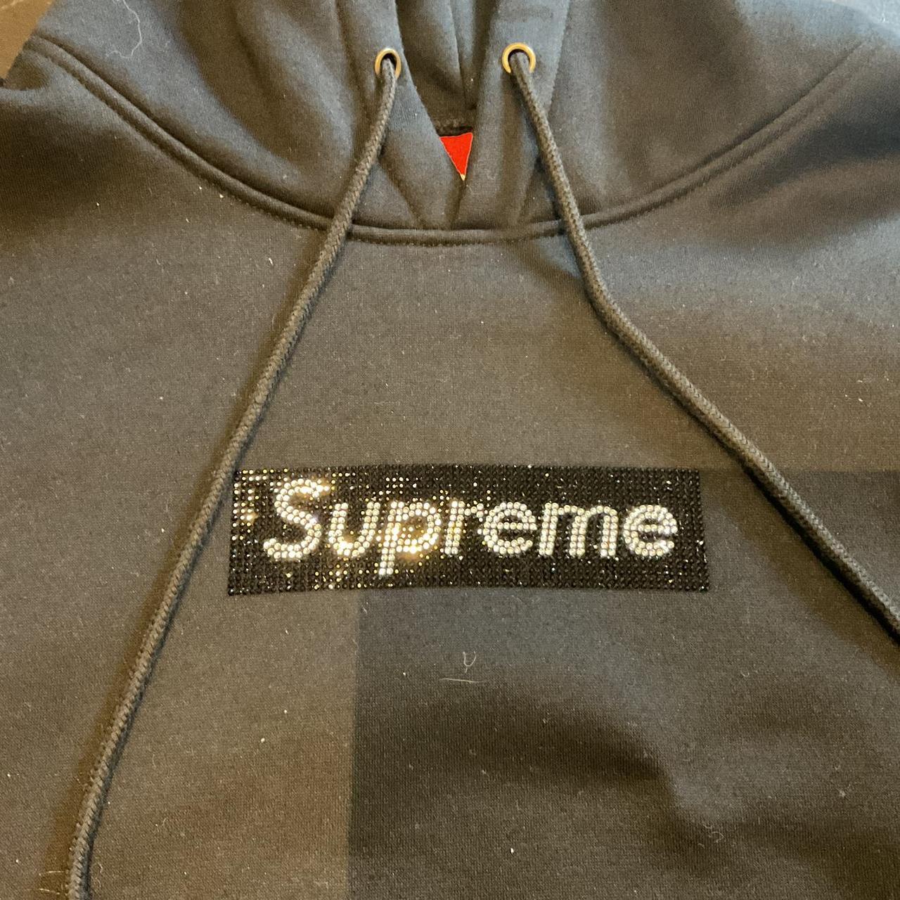 Supreme black hoodie Worn once Size medium... - Depop