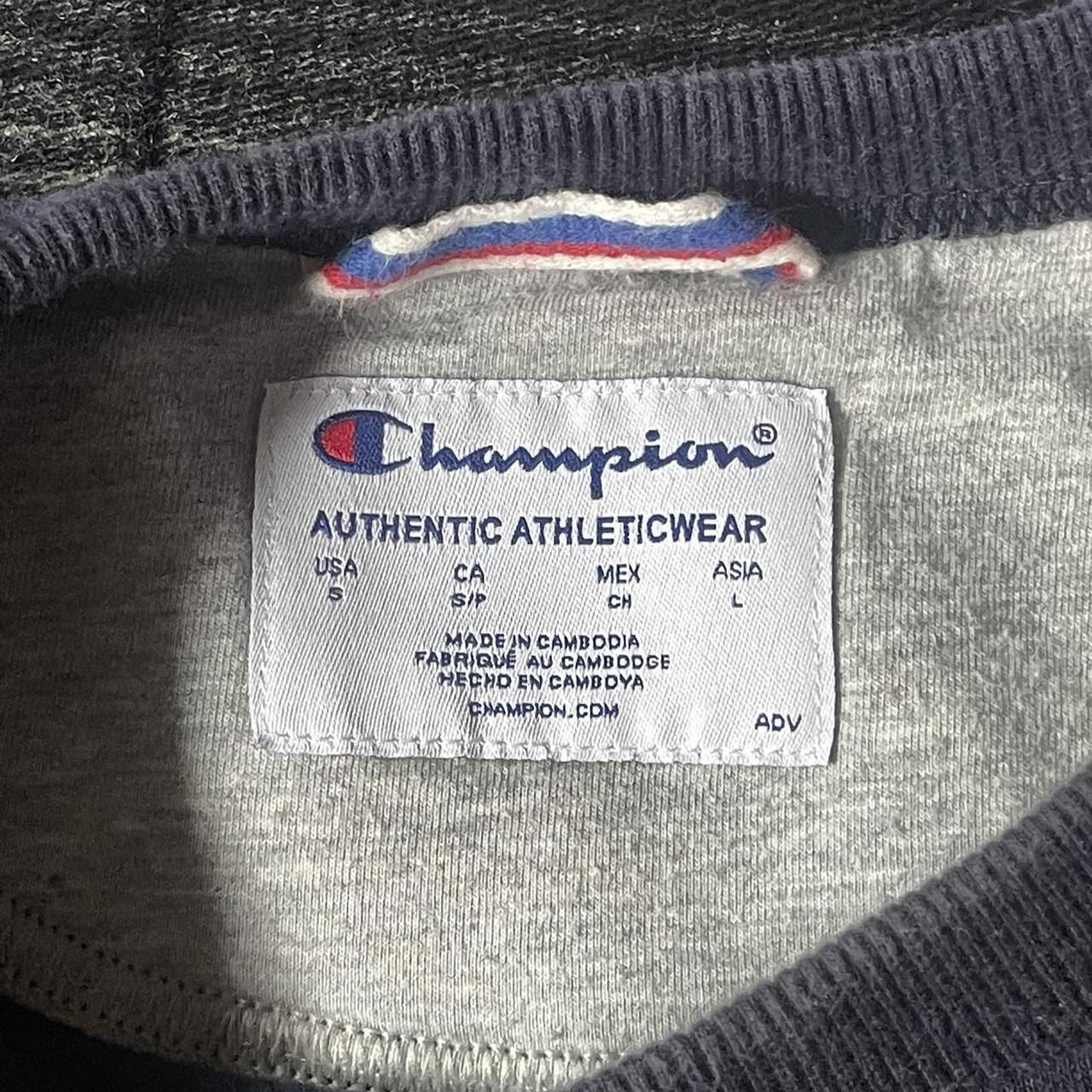 Champion crewneck sweater Navy Blue Size S Fleece - Depop