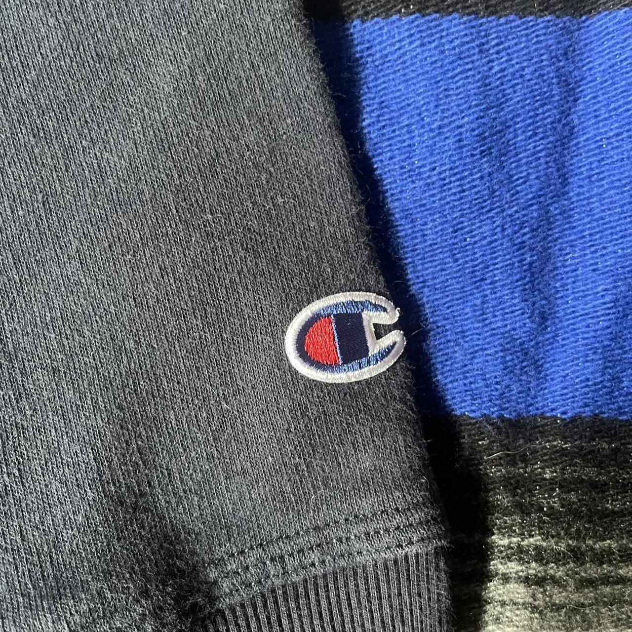 Champion crewneck sweater Navy Blue Size S Fleece - Depop