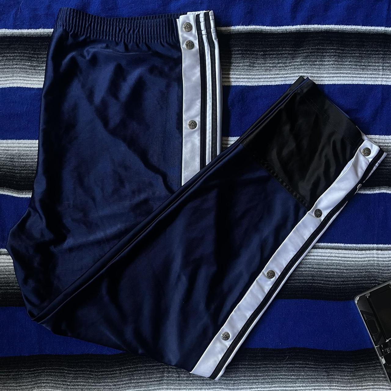 Vintage Adidas Breakaway pants Navy Blue Size L but - Depop