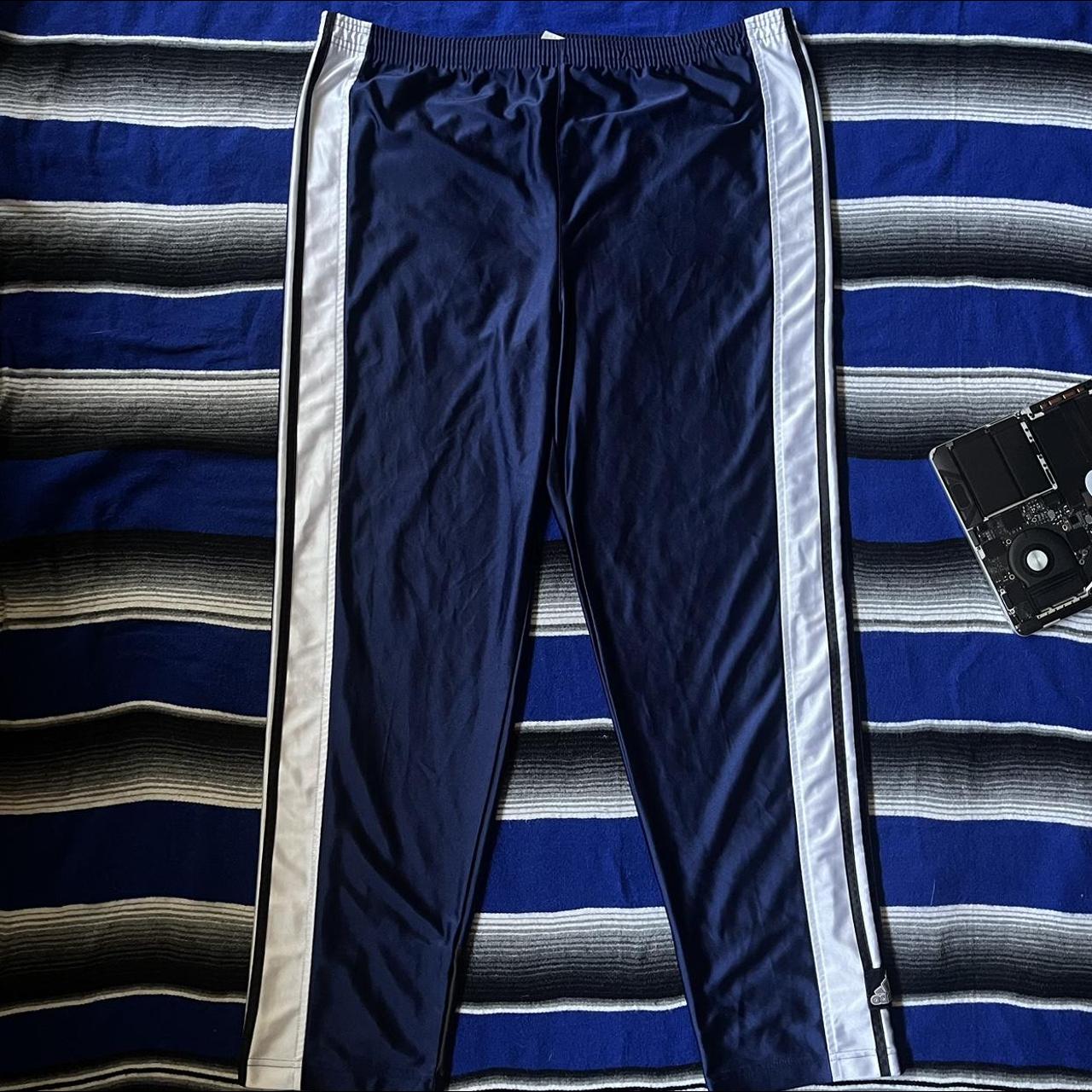Vintage Adidas Men's Size Large Break Away Track Pants Blue/White RN88387