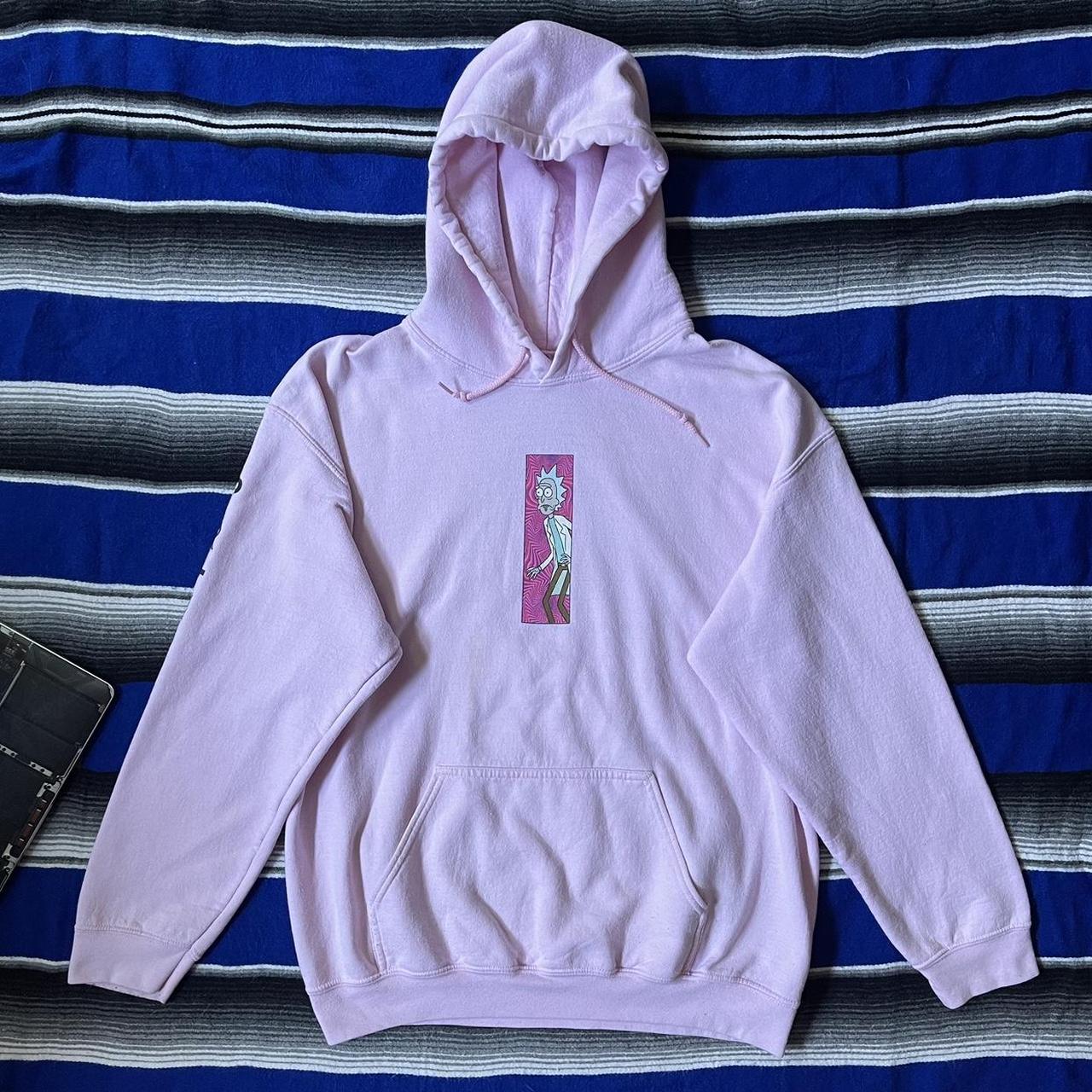 Light pink rick discount and morty hoodie