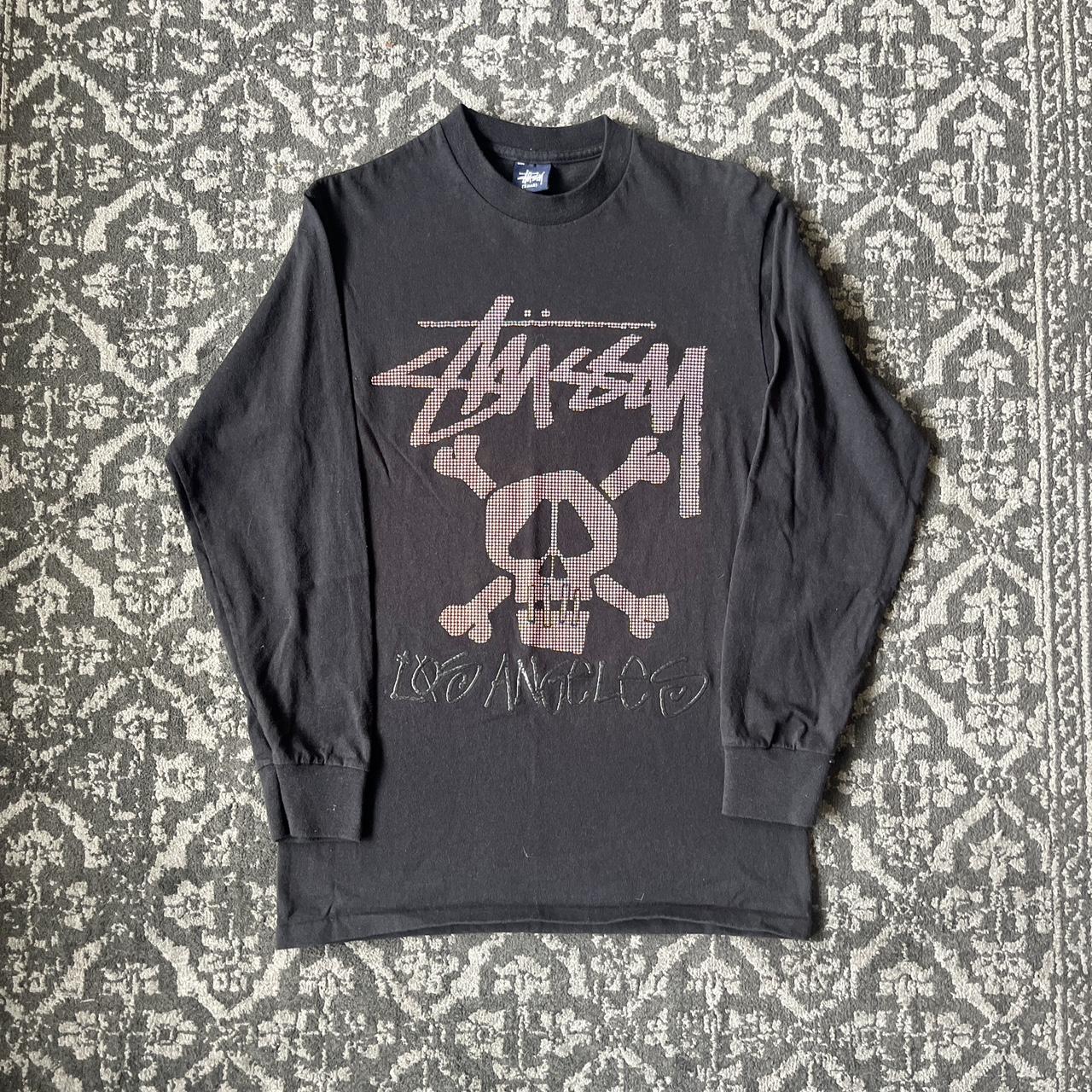 Vintage Stüssy Skull Los Angeles Long-Sleeve This... - Depop