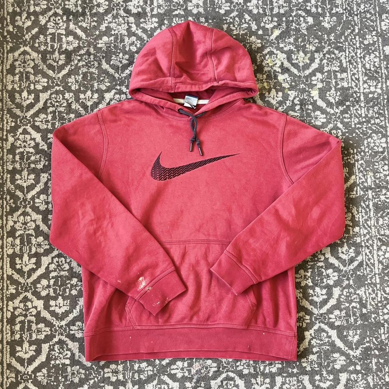 Nike Men's Red and Black Hoodie | Depop