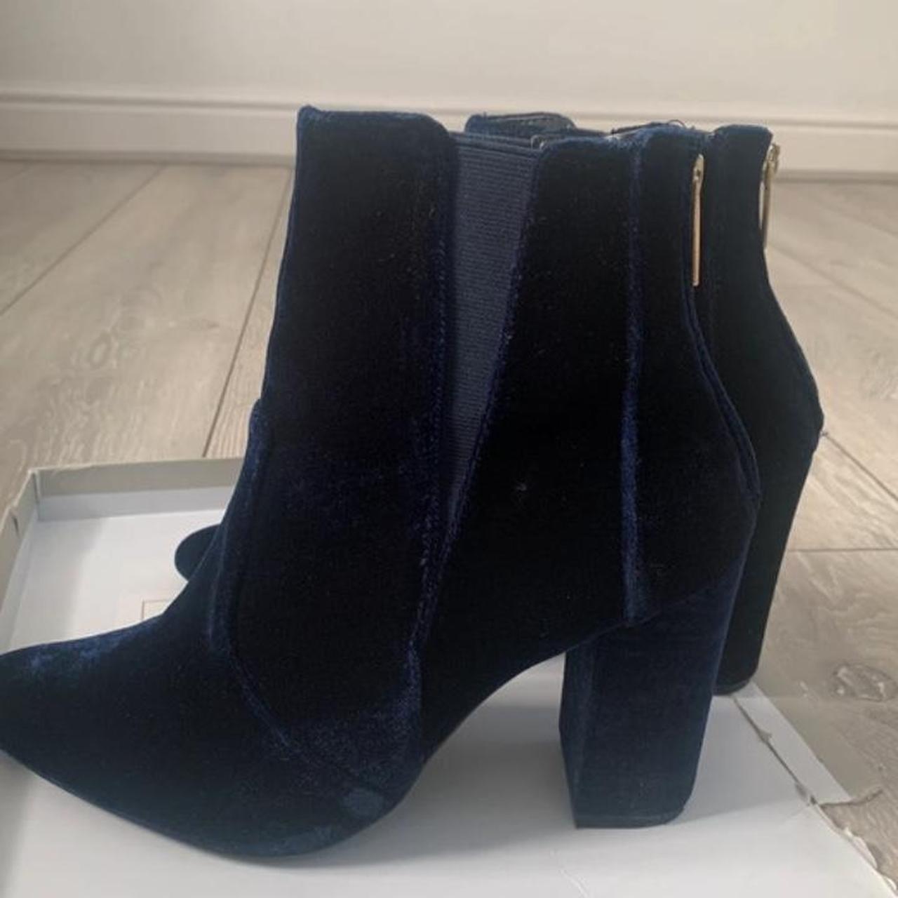 Carvela navy blue velvet ankle boots